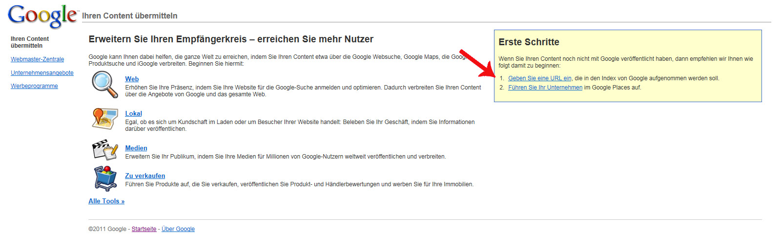 Suchmaschineneintrag kostenlos